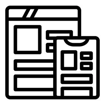 Web designing using mobile phone for creating user interface, Stock Illustration