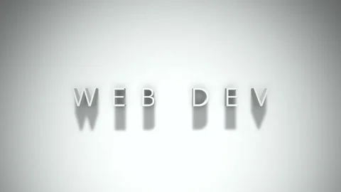 Web dev 3D title animation with shadows on a white background Stock Footage 297457095