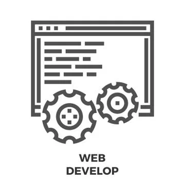 Web Develop Line Icon 库存插图