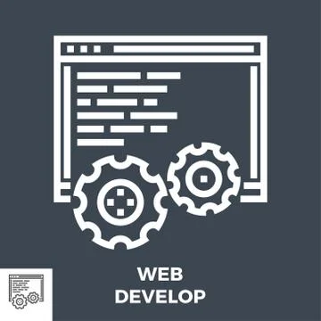 Web Develop Line Icon 库存插图
