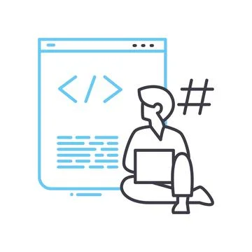 Web develop line icon, outline symbol, vector illustration, concept sign 스톡 일러스트