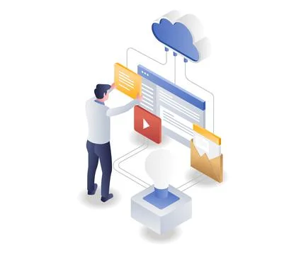 Web developer and application hosting Stock Illustration