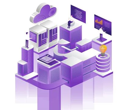 Web developer and server analytics 스톡 일러스트