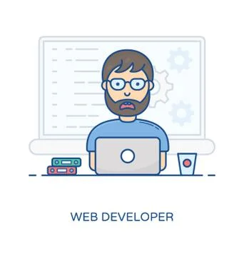 Web Developer Avatar Stock Illustration