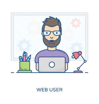 Web Developer Avatar Stock Illustration