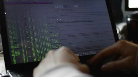 Web developer code a business network software. web developer technology Stock Footage 171855059