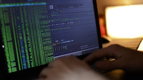 Web developer code a business network software. web developer technology Stock Footage 171855112