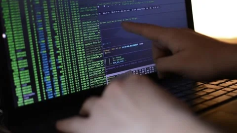 Web developer code a business network software. web developer technology Stock Footage 171855548