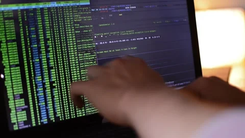 Web developer code a business network software. web developer technology Stock Footage 171855993