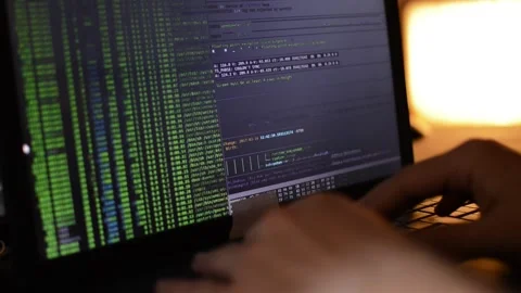 Web developer code a business network software. web developer technology Stock Footage 171855994