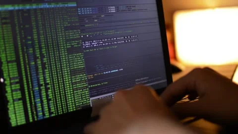 Web developer code a business network software. web developer technology Stock Footage 171856013