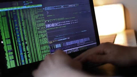 Web developer code a business network software. web developer technology Stock Footage 171856087