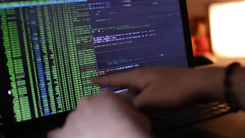 Web developer code a business network software. web developer technology Stock Footage 171856460