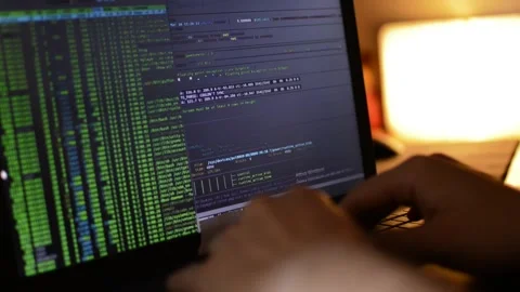 Web developer code a business network software. web developer technology Stock Footage 171856482