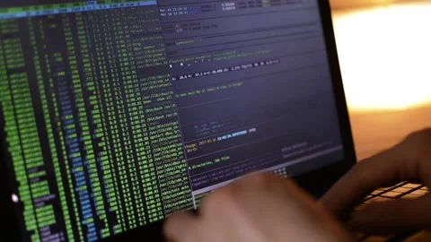 Web developer code a business network software. web developer technology Stock Footage 171856486
