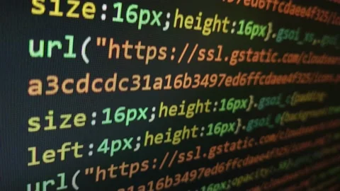 Web developer code technology on the computer screen. digital software code. Stock Footage 231498555