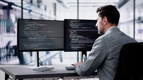 Web Developer Coding On Computer Stock Footage 260597275
