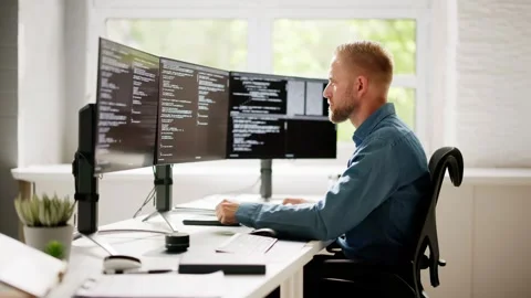 Web Developer Coding On Computer Stock Footage 274367608
