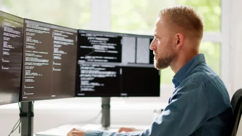 Web Developer Coding On Computer Stock Footage 274368852