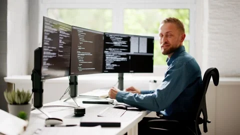 Web Developer Coding On Computer Stock Footage 274760356
