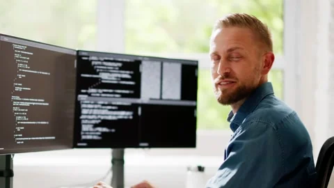 Web Developer Coding On Computer Stock Footage 274764020