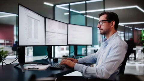 Web Developer Coding On Computer Stock Footage 287826909