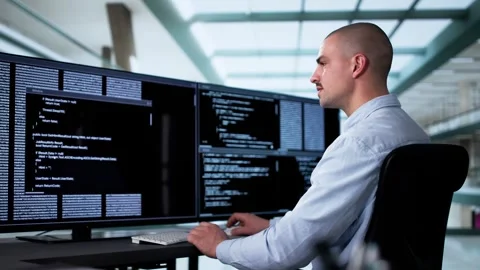 Web Developer Coding On Computer Stock Footage 294728232