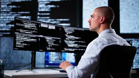 Web Developer Coding On Computer Stock Footage 297518841
