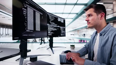 Web Developer Coding On Computer Stock Footage 297520909