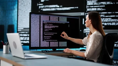 Web Developer Coding On Computer Stock Footage 301828358