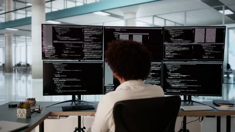 Web Developer Coding On Computer Stock Footage 305884762