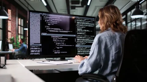 Web Developer Coding On Computer Stock Footage 308747759