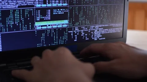 Web developer coding on his laptop. laptop web code developer. Stock Footage 211346305