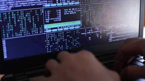 Web developer coding on his laptop. laptop web code developer. Stock Footage 211346787