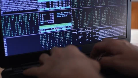 Web developer coding on his laptop. laptop web code developer. Stock Footage 211346818