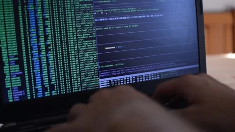 Web developer coding on his laptop. laptop web code developer. Video stock 211347164
