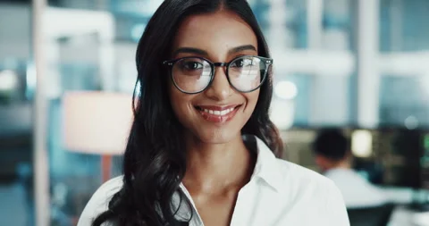 Web developer, confident and portrait of Indian woman in office for software Stock Footage 309242019