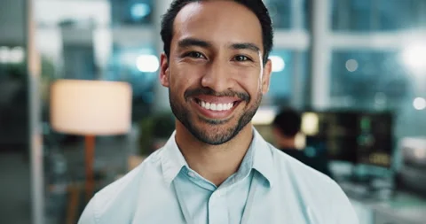 Web developer, confident and portrait of businessman in office for software Stock Footage 309242156