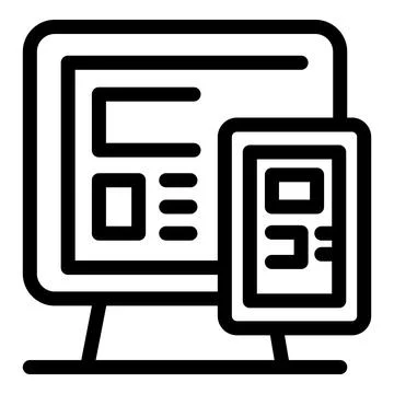 Web developer creating responsive website design for desktop and mobile Stock Illustration