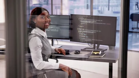 Web Developer Engineer Writing Code Stock Footage 257115436