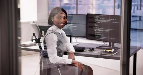 Web Developer Engineer Writing Code Foto stock