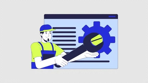 Web developer fixing website 2D animation Vídeos de archivo 299855486