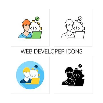 Web developer icons set Illustrazione stock