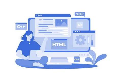 Web Developer Illustration concept on a white background Stock Illustration