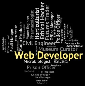 Web Developer Indicates Net Employment And Occupation Stock Illustration