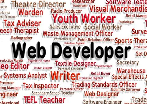 Web Developer Indicates Words Recruitment And Developers Stock Illustration