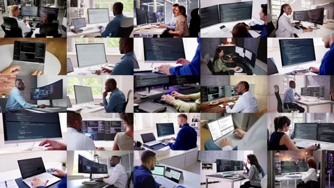 Web Developer Looking At Code Stock Footage 272161957
