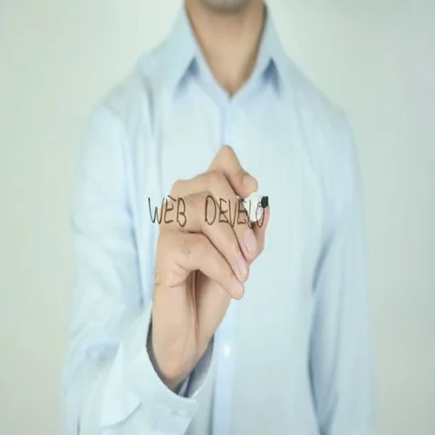 Web Developer, Man Writing on Screen Stock Footage 69535973