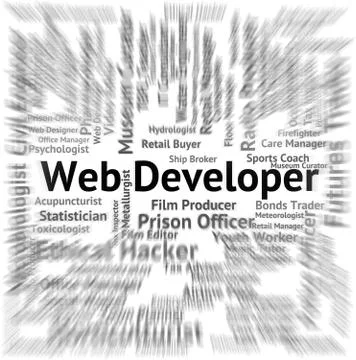 Web Developer Represents Expert Hire And Occupation Stock Illustration