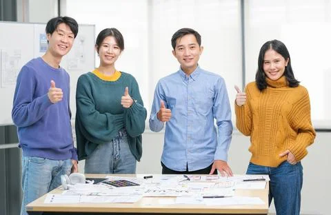 Web developer team are working about planning mobile application project to.. Stock Photos